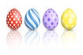 Colourful Easter Eggs on white background