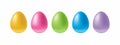 Colourful Easter eggs on white background, Vector Illustration