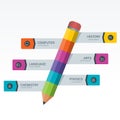 Colourful Education Elements Infographics Pencil Royalty Free Stock Photo