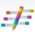 Colourful Education Elements Infographics Pencil