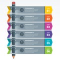 Colourful Education Elements Infographics Pencil Royalty Free Stock Photo