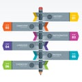 Colourful Education Elements Infographics Pencil Royalty Free Stock Photo