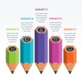 Colourful Education Elements Infographics Pencil Royalty Free Stock Photo