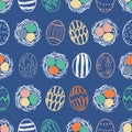 Colourful eggs seamless pattern print background Royalty Free Stock Photo