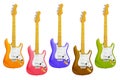 Colourful Electric Guitars Royalty Free Stock Photo