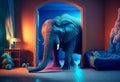 Colourful Elephant in the room concept Generative AI Illustration