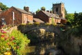 Colourful English floral village of Croston on the river Yarrow Royalty Free Stock Photo