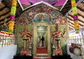 The colourful entrance to the Hindu shrine within the Kataragama Temple devale in Kandy in Sri Lanka.