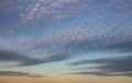 Colourful evening sky with unusual cloud formations