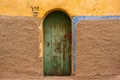 Typical African village houses facade. Medieval street