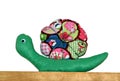 Colourful fabric snail