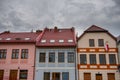 Colourful facade building un the city