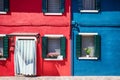 Colourful facade on Burano island, province of Venice Royalty Free Stock Photo