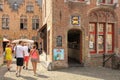 Colourful facade. Chocolate shop . Bruges. Belgium