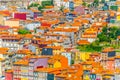 Colourful facades of houses in Lisbon, Portugal