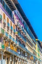 Colourful facades of old houses in the historical center of Palma de Mallorca, Spain Royalty Free Stock Photo