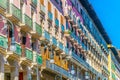 Colourful facades of old houses in the historical center of Palma de Mallorca, Spain Royalty Free Stock Photo