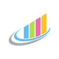 Colourful Fast Chart Statistic Swoosh Symbol Design
