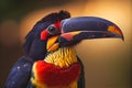 Colourful Fiery billed Aracari bird toucan