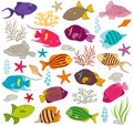 Colourful Fish Set Royalty Free Stock Photo