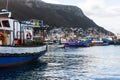 Colourful fishing boats at Kalk Bay Harbour