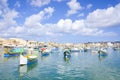 Colourful fishing boats, Marsaxlokk, Malta Royalty Free Stock Photo