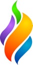 Colourful flame logo