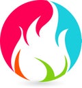 Colourful flame logo