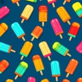 Colourful flat design popsicle ice cream graphic illustration