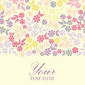 Colourful flower bouquets on light vector seamless horizontal stripe border pattern background Royalty Free Stock Photo