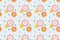 Colourful flower pattern with paper textured Royalty Free Stock Photo