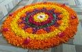 Colourful Flower Rangoli with Rose