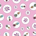 Colourful Flower ,seamless pattern ,prints background, vectors, surface patterns , Flowers ,butterfly , caterpillars Royalty Free Stock Photo