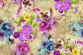 Colourful flowers background.watercolour pattern.. Royalty Free Stock Photo