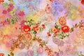 Colourful flowers background.watercolour pattern.. Royalty Free Stock Photo