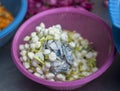 Colourful flowers and garlands for sale at the little India street, butterworth, Penang Royalty Free Stock Photo