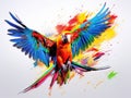 Ai Generated illustration Wildlife Concept of Colourful flying parrot