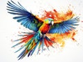 Ai Generated illustration Wildlife Concept of Colourful flying parrot