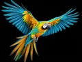 Ai Generated illustration Wildlife Concept of Colourful flying parrot