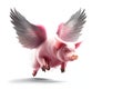 Colourful Flying Pig Generative AI Illustration