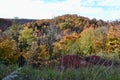 Colourful foliage viewed from lookout along hiking trail at Devil\'s Glen Royalty Free Stock Photo