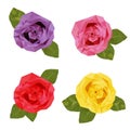 Colourful four roses polygon