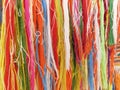 Colourful fringes - part of beautiful handmade craft Royalty Free Stock Photo