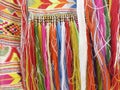 Colourful fringes - part of beautiful handmade craft Royalty Free Stock Photo