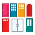 Colourful front doors to houses and buildings