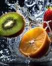 Colourful fruit splash