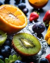 Colourful fruit splash