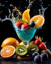 Colourful fruit splash