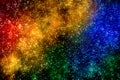 Colourful galaxy space background. Glowing stars in space. Starry night sky background. Royalty Free Stock Photo