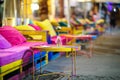 Colourful garden terace town table relax Royalty Free Stock Photo